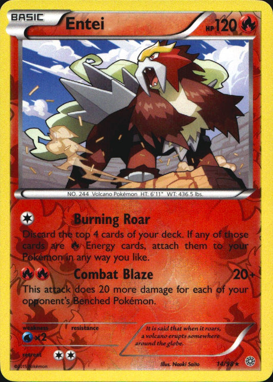 Entei 14/98 Rare Ancient Origins Pokemon Reverse Holo Near Mint