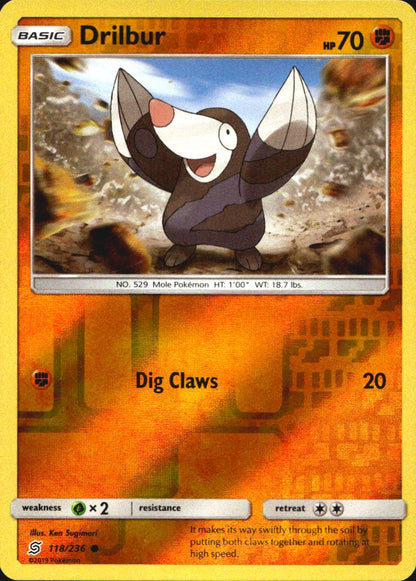Drilbur 118/236 Common Unified Minds Pokemon Near Mint