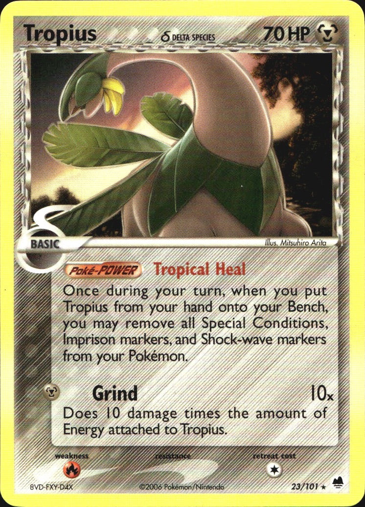 Tropius 23/101 Rare Dragon Frontiers Pokemon Near Mint