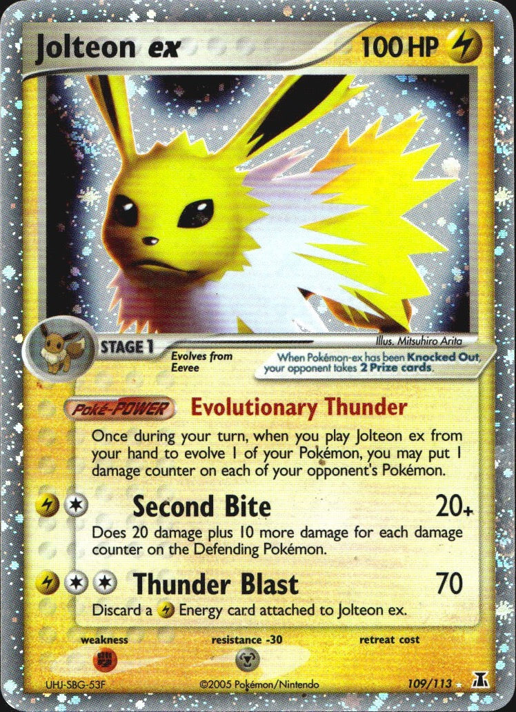 Jolteon ex 109/113 Holo Rare EX Delta Species Pokemon Lightly Played