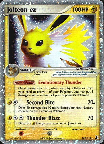 Jolteon ex 109/113 Holo Rare EX Delta Species Pokemon Lightly Played