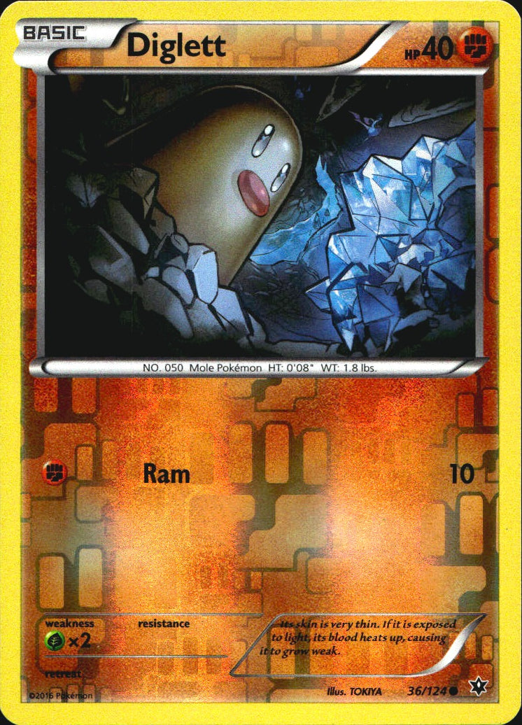 Diglett 36/124 Common Fates Collide Pokemon Reverse Holo Near Mint