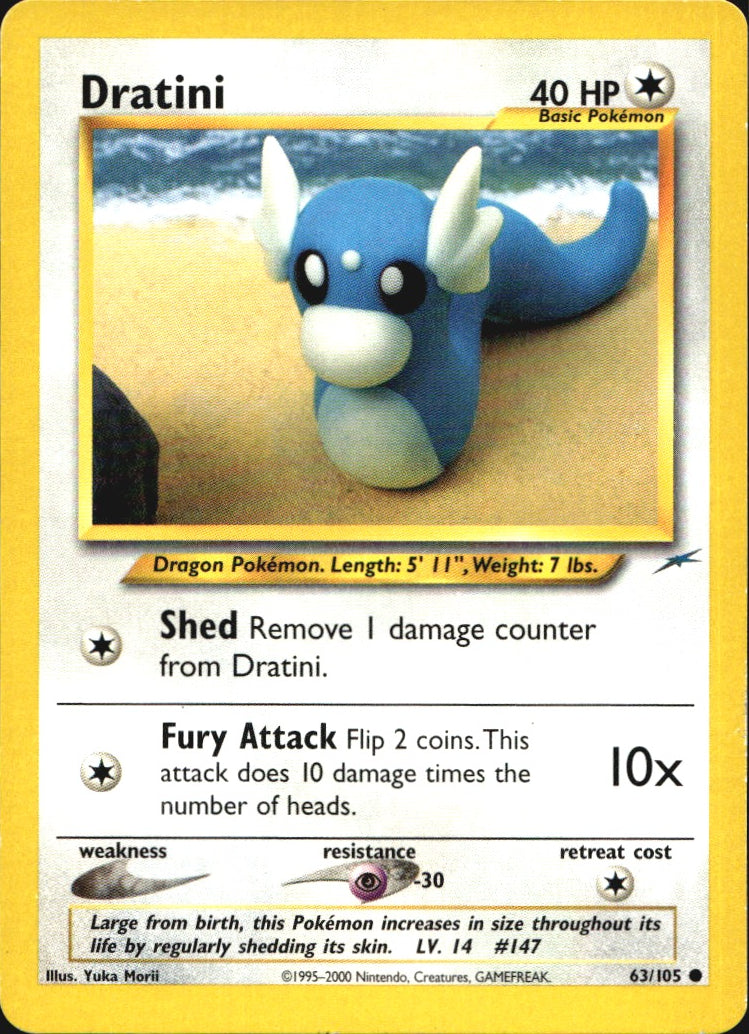 Dratini 63/105 Common Neo Destiny Pokemon Near Mint