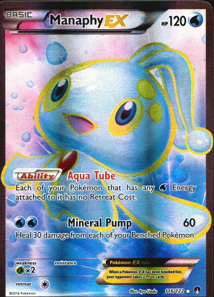Manaphy EX 116/122 Rare Ultra BREAKpoint Pokemon Near Mint