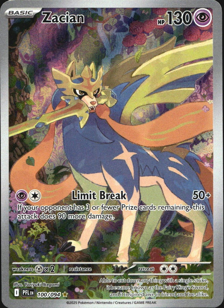 Zacian 100/094 Illustration Rare Phantasmal Flames Pokemon Near Mint