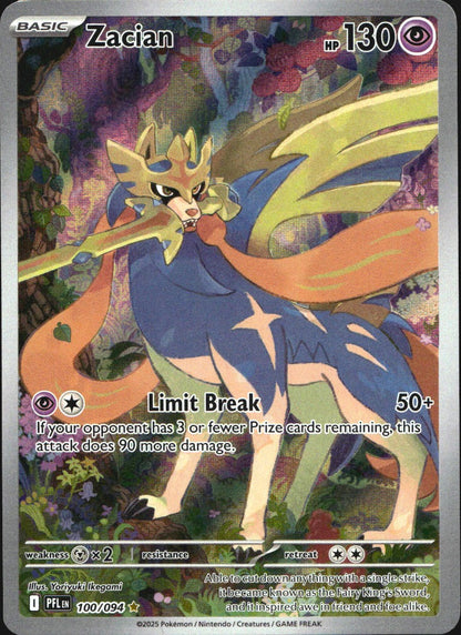 Zacian 100/094 Illustration Rare Phantasmal Flames Pokemon Near Mint
