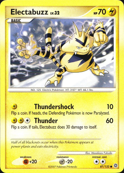 Electabuzz 87/132 Common Secret Wonders Pokemon Near Mint