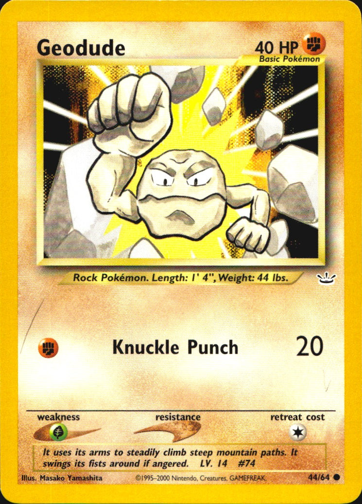 Geodude 44/64 Common Neo Revelation Pokemon Near Mint