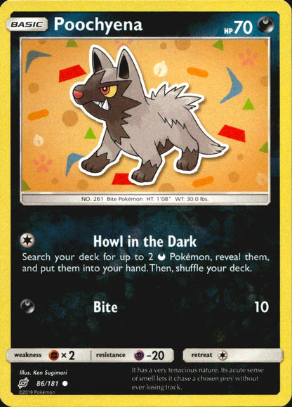 Poochyena 86/181 Common Team Up Pokemon Reverse Holo Near Mint
