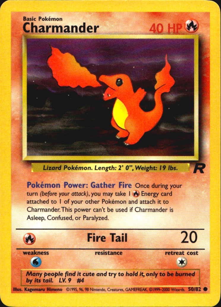 Charmander 50/82 Common Team Rocket Pokemon Near Mint