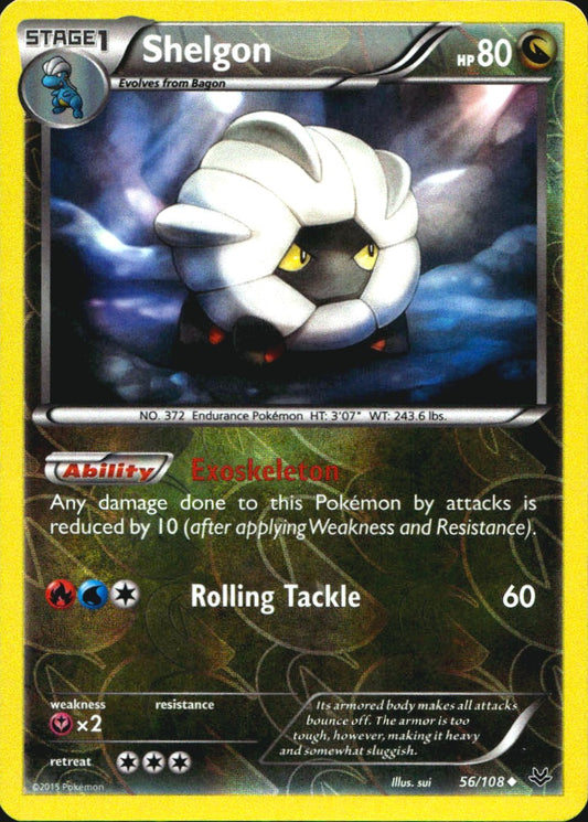 Shelgon 56/108 Uncommon Roaring Skies Pokemon Reverse Holo Near Mint