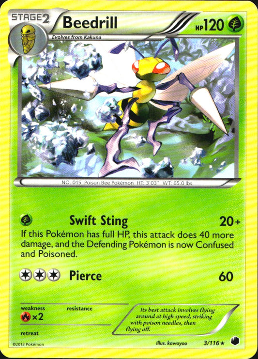 Beedrill 3/116 Rare Plasma Freeze Pokemon Near Mint