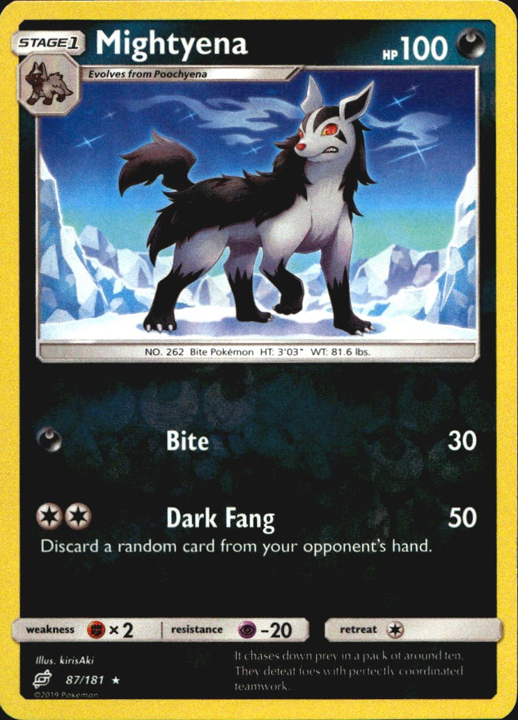 Mightyena 87/181 Rare Team Up Pokemon Reverse Holo Near Mint