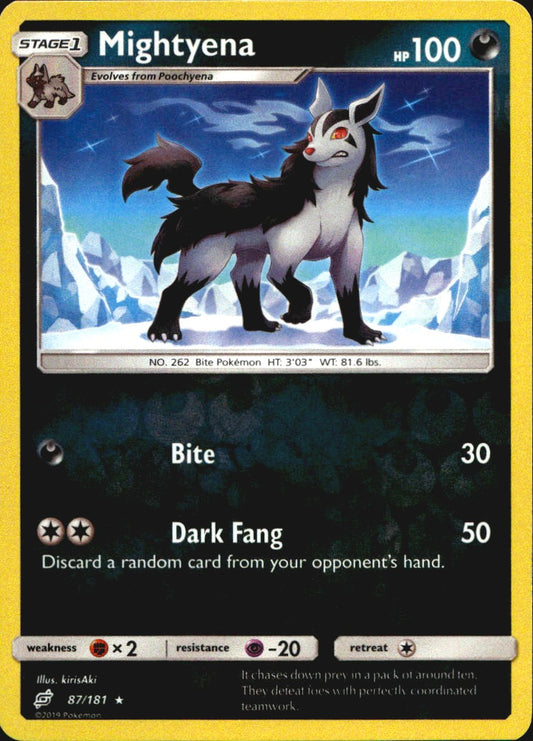 Mightyena 87/181 Rare Team Up Pokemon Reverse Holo Near Mint