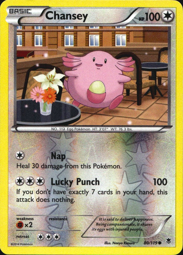 Chansey 80/119 Common Phantom Forces Pokemon Reverse Holo Near Mint