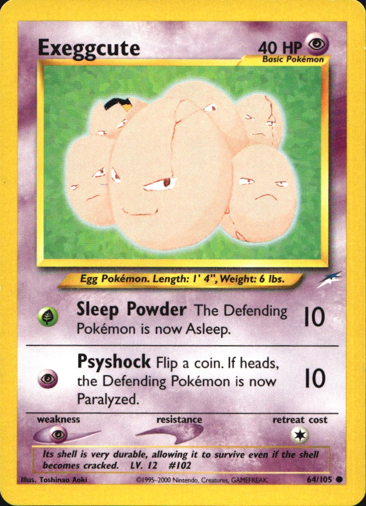 Exeggcute 64/105 Common Neo Destiny Pokemon Near Mint