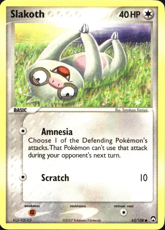 Slakoth 63/108 Common Power Keepers Pokemon Near Mint