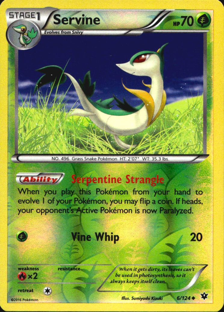 Servine 6/124 Uncommon Fates Collide Pokemon Reverse Holo Near Mint