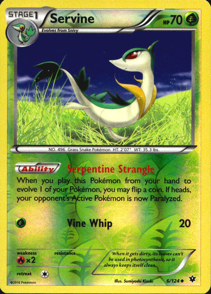 Servine 6/124 Uncommon Fates Collide Pokemon Reverse Holo Near Mint