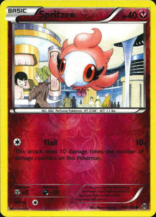 Spritzee 105/162 Common BREAKthrough Pokemon Reverse Holo Near Mint
