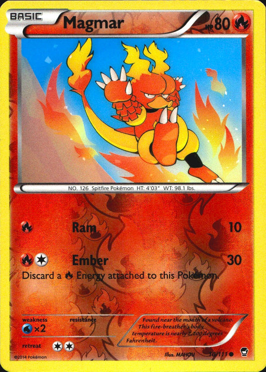 Magmar 10/111 Common Furious Fists Pokemon Reverse Holo Near Mint