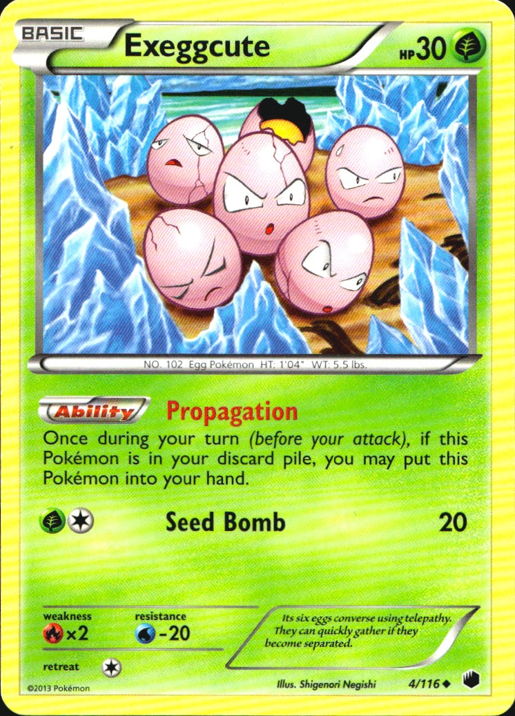 Exeggcute 4/116 Uncommon Plasma Freeze Pokemon Near Mint