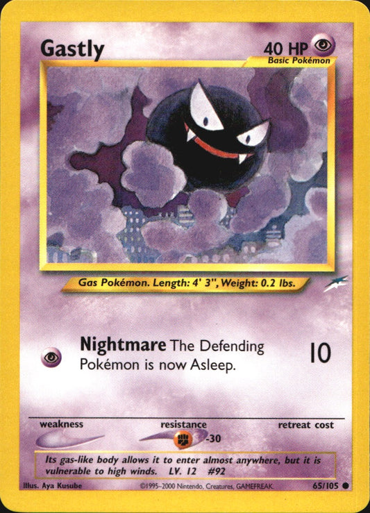 Gastly 65/105 Common Neo Destiny Pokemon Near Mint
