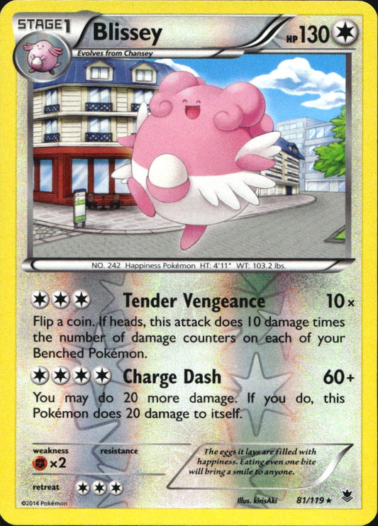 Blissey 81/119 Rare Phantom Forces Pokemon Reverse Holo Near Mint