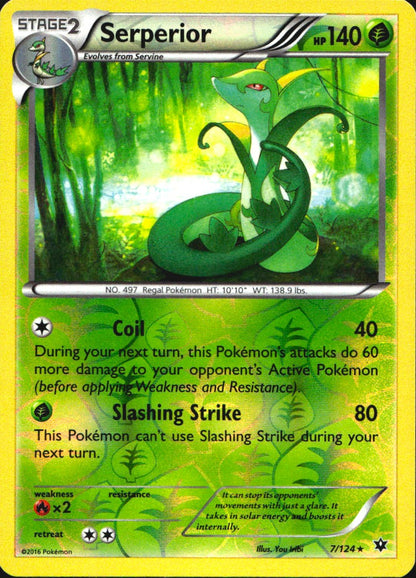 Serperior 7/124 Rare Fates Collide Pokemon Reverse Holo Near Mint
