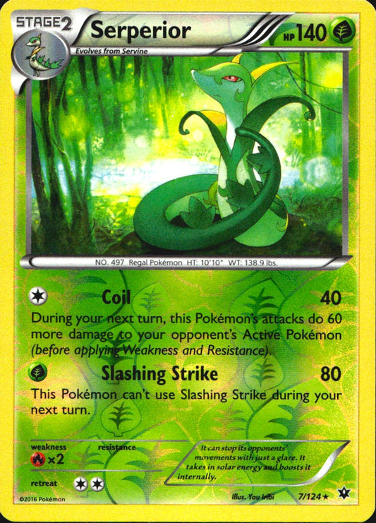 Serperior 7/124 Rare Fates Collide Pokemon Reverse Holo Near Mint