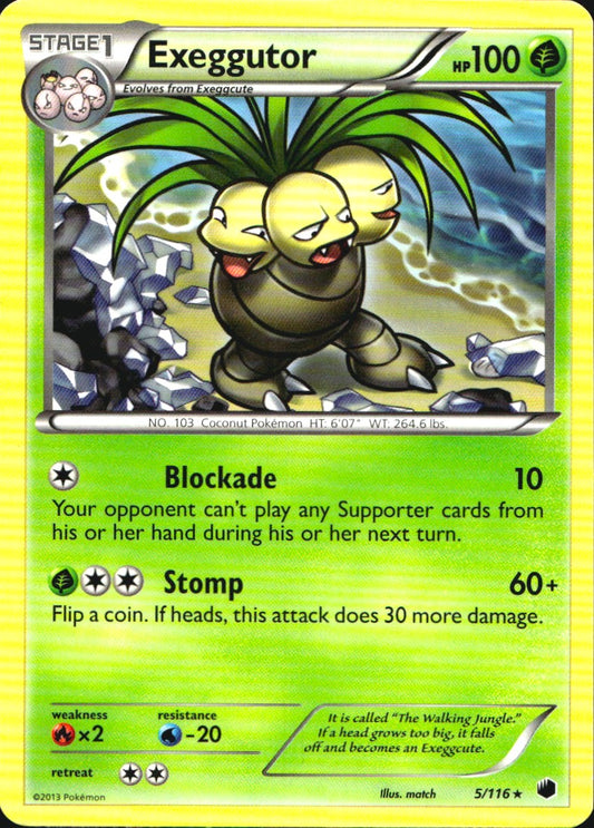 Exeggutor 5/116 Rare Plasma Freeze Pokemon Near Mint