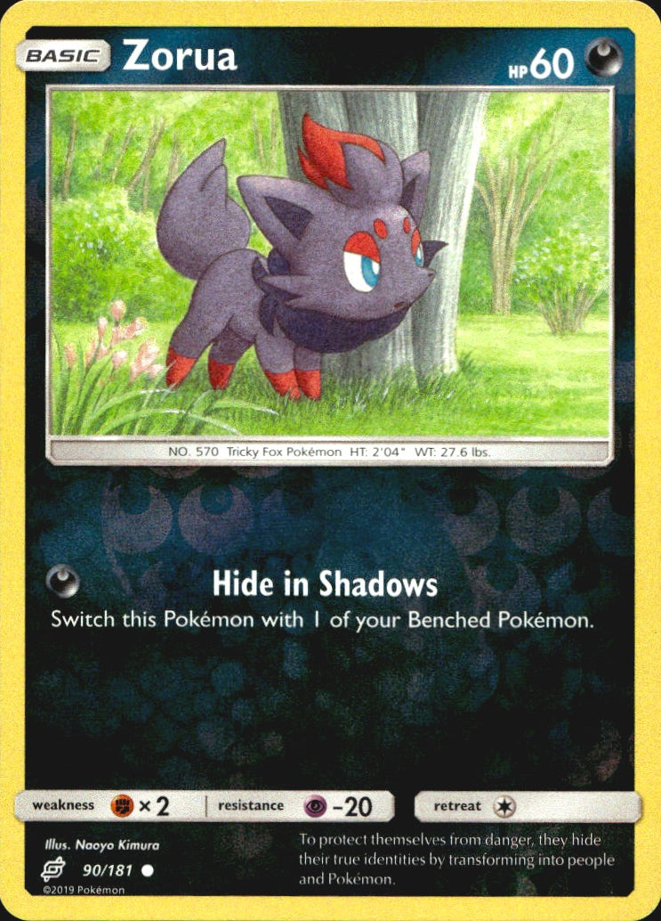 Zorua 90/181 Common Team Up Pokemon Reverse Holo Near Mint