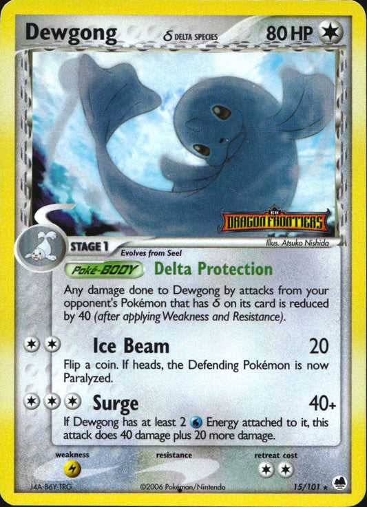 Dewgong 15/101 Rare Dragon Frontiers Pokemon Reverse Holo Near Mint
