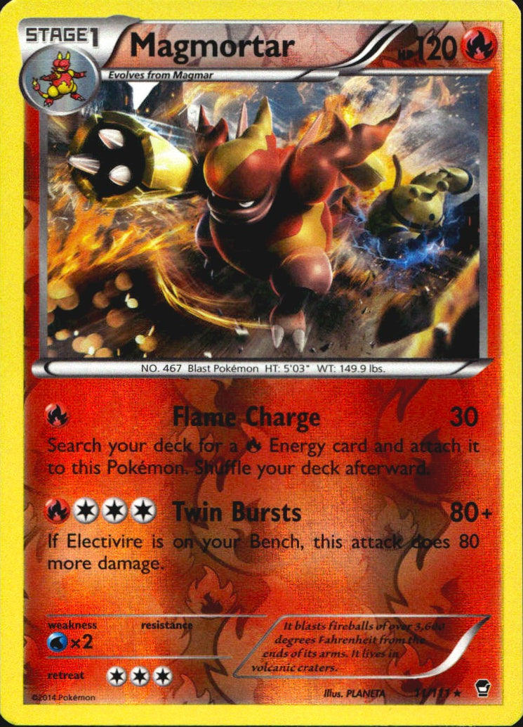 Magmortar 11/111 Rare Furious Fists Pokemon Reverse Holo Near Mint