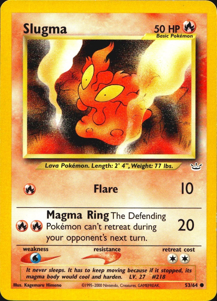 Slugma 53/64 Common Neo Revelation Pokemon Near Mint