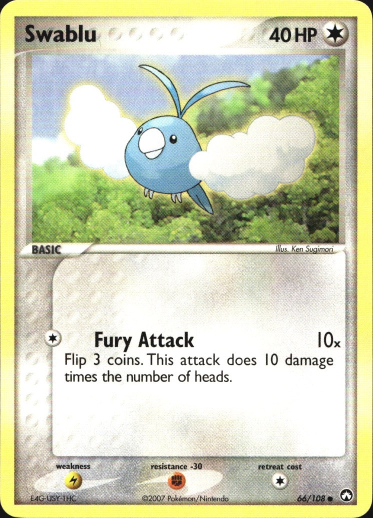 Swablu 66/108 Common Power Keepers Pokemon Near Mint