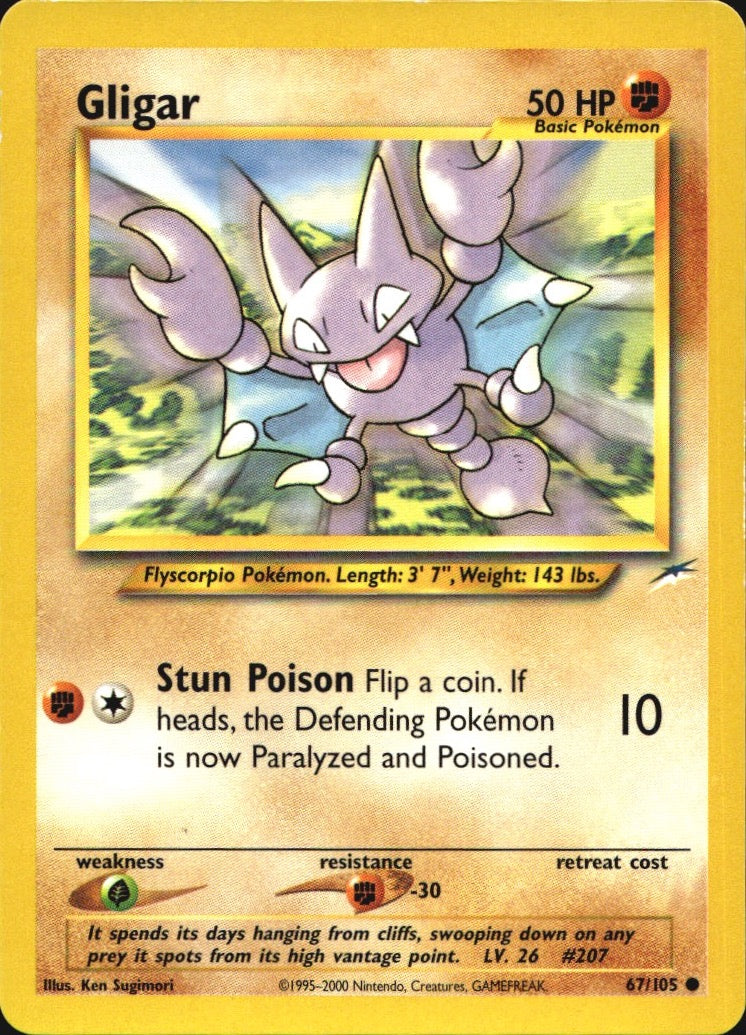 Gligar 67/105 Common Neo Destiny Pokemon Near Mint