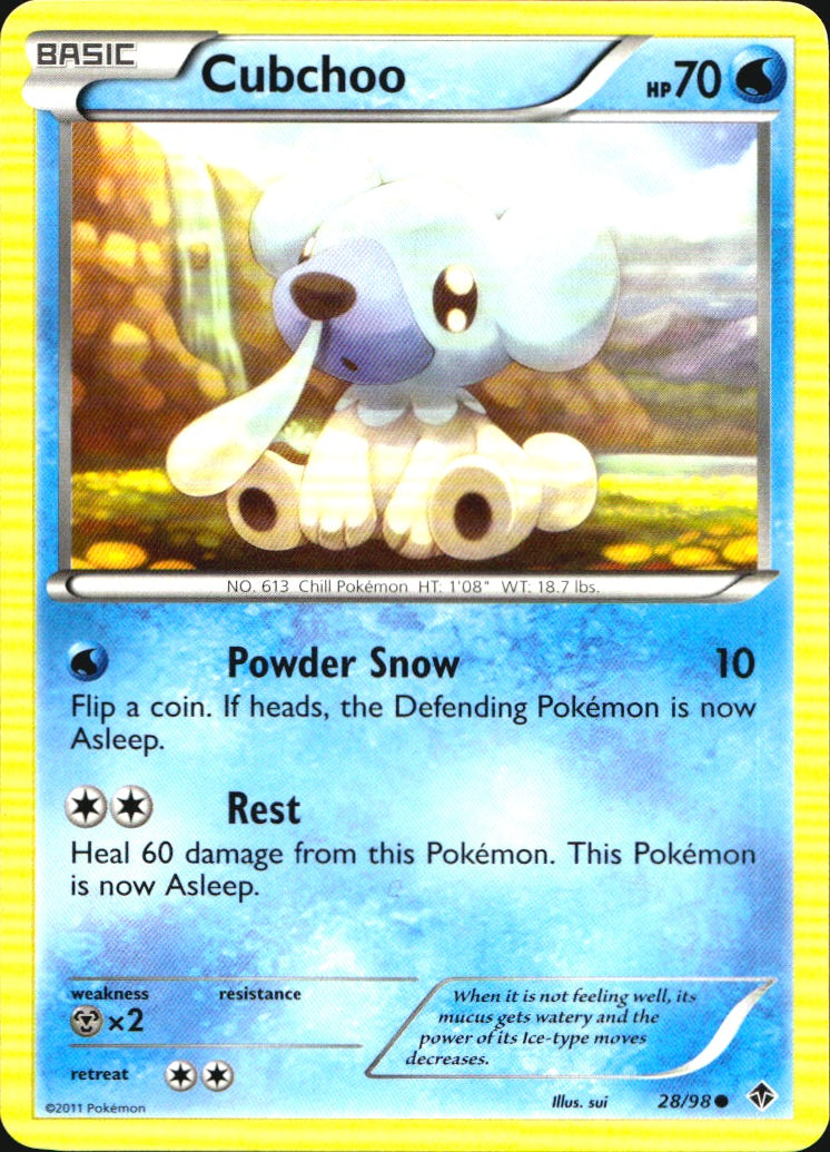 Cubchoo 28/98 Common Emerging Powers Pokemon Near Mint