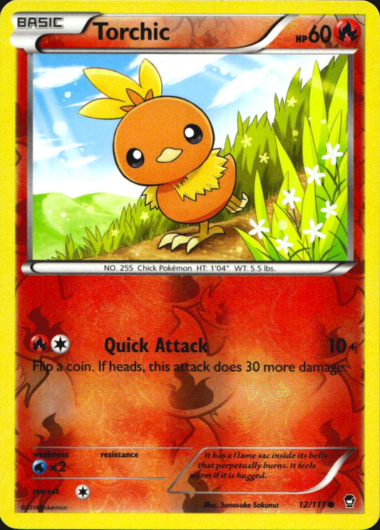 Torchic 12/111 Common Furious Fists Pokemon Reverse Holo Near Mint