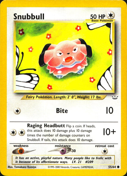 Snubbull 55/64 Common Neo Revelation Pokemon Near Mint