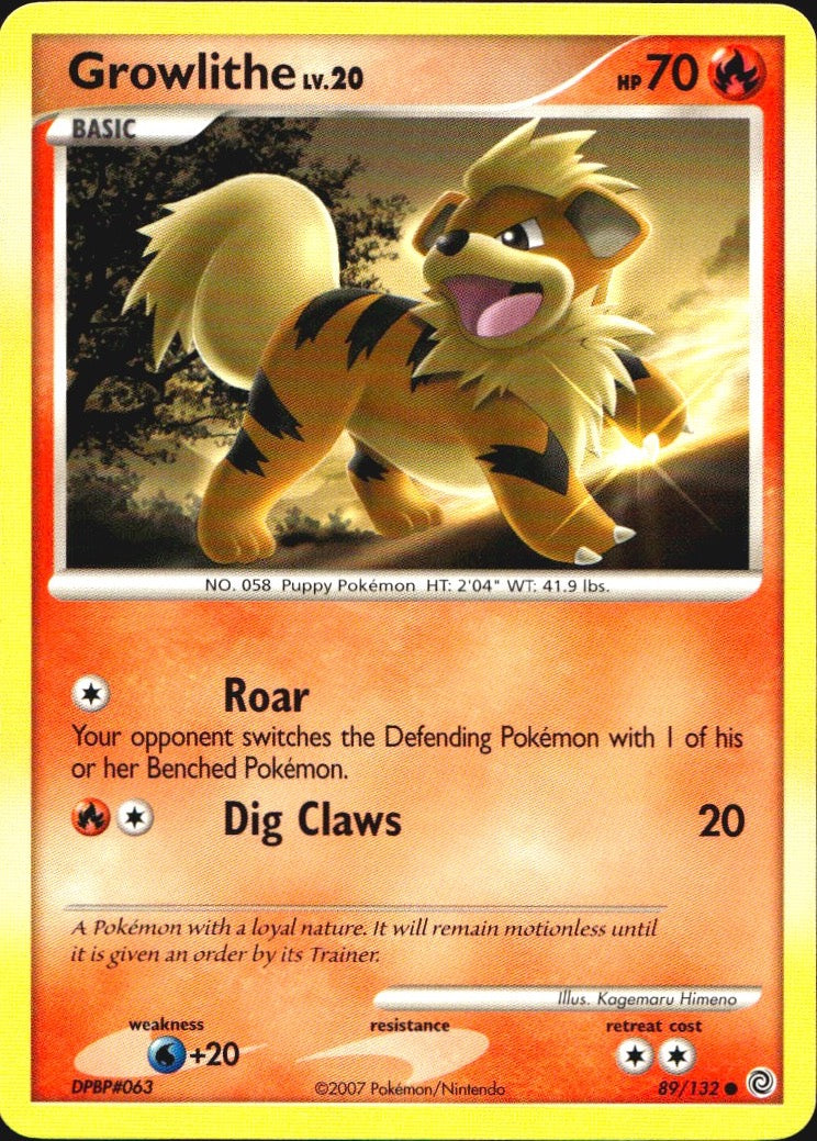 Growlithe 89/132 Common Secret Wonders Pokemon Near Mint