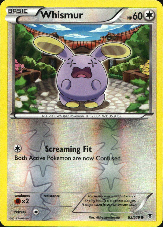 Whismur 83/119 Common Phantom Forces Pokemon Reverse Holo Near Mint