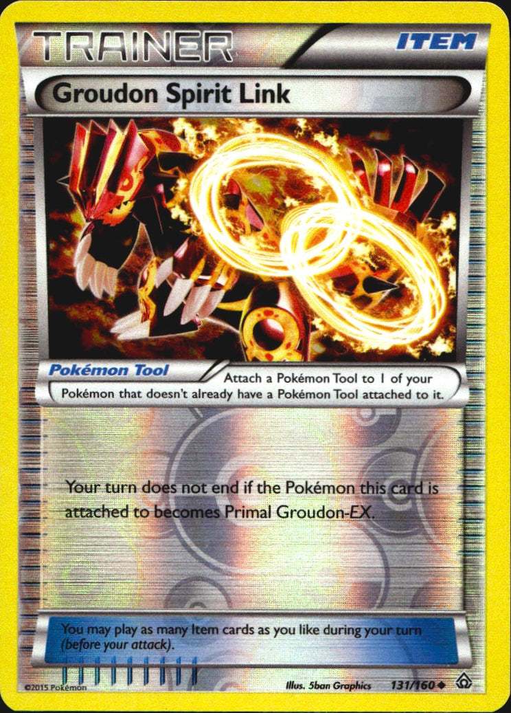 Groudon Spirit Link 131/160 Uncommon Primal Clash Pokemon Reverse Holo Near Mint