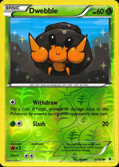 Dwebble 6/101 Common Noble Victories Pokemon Reverse Holo Near Mint