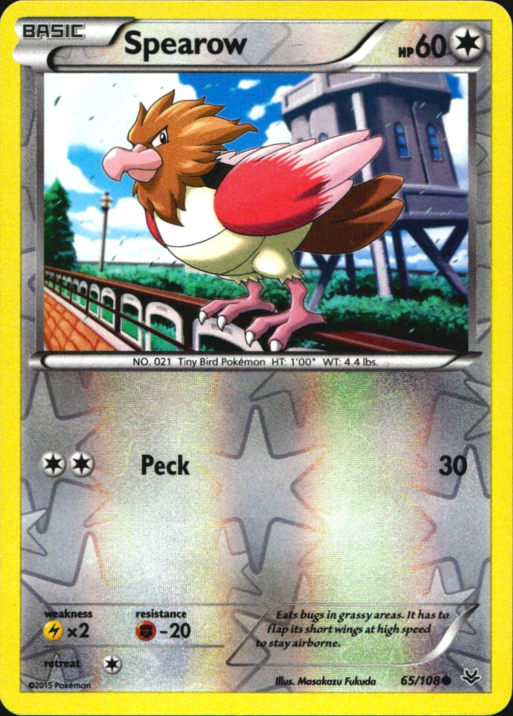 Spearow 65/108 Common Roaring Skies Pokemon Reverse Holo Near Mint