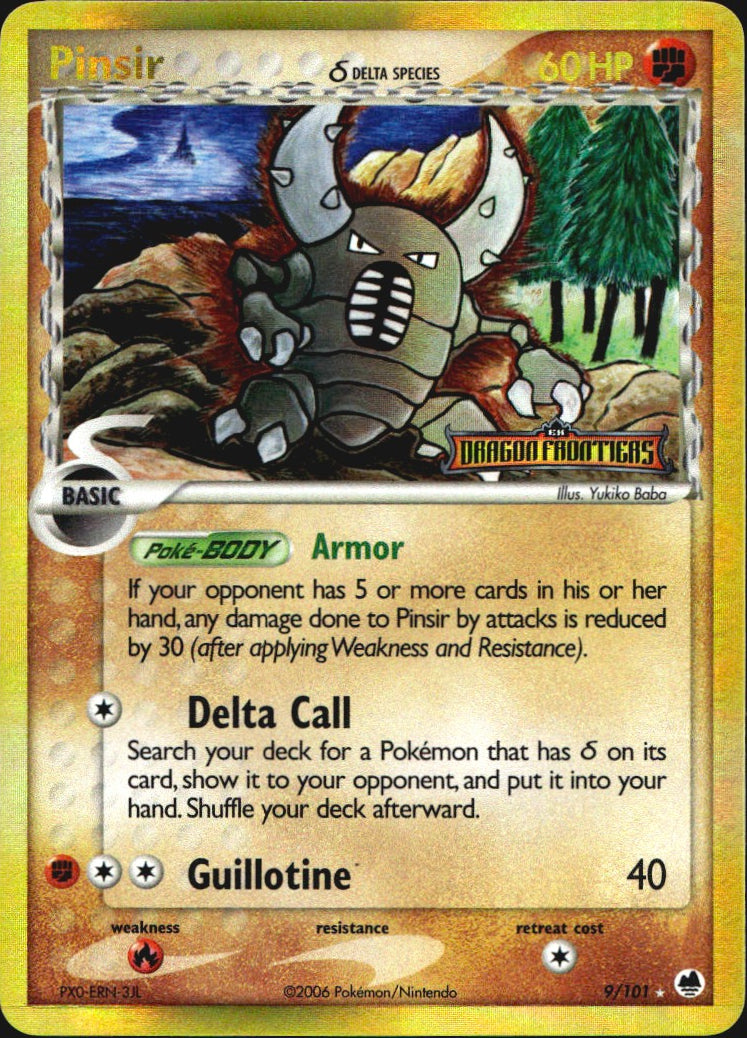 Pinsir 9/101 Dragon Frontiers Pokemon Reverse Holo Near Mint