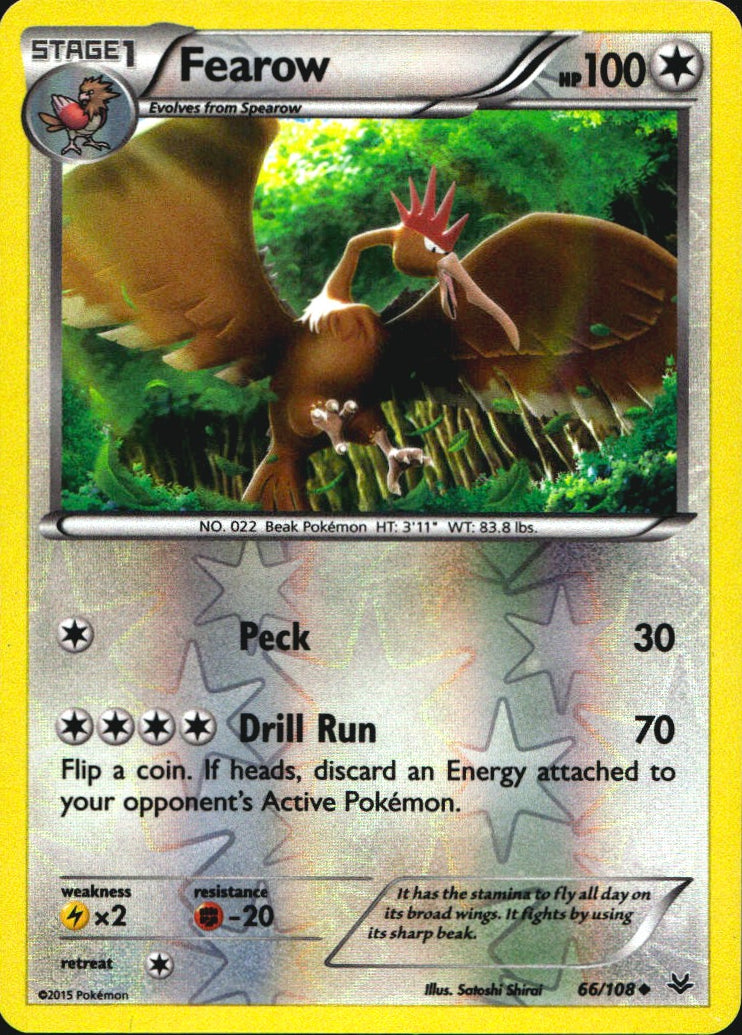 Fearow 66/108 Uncommon Roaring Skies Pokemon Reverse Holo Near Mint