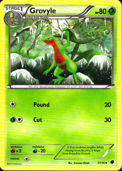 Grovyle 7/116 Uncommon Plasma Freeze Pokemon Near Mint
