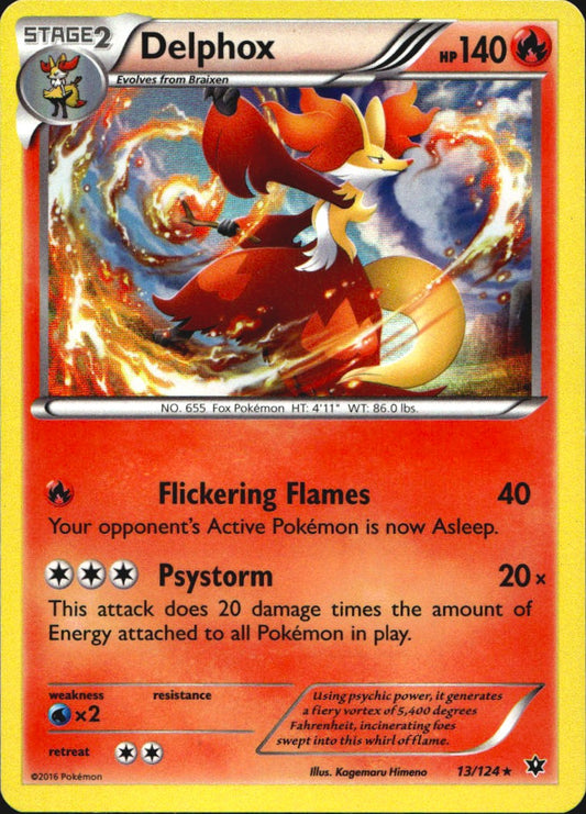 Delphox 13/124 Holo Rare Fates Collide Pokemon Holo Near Mint