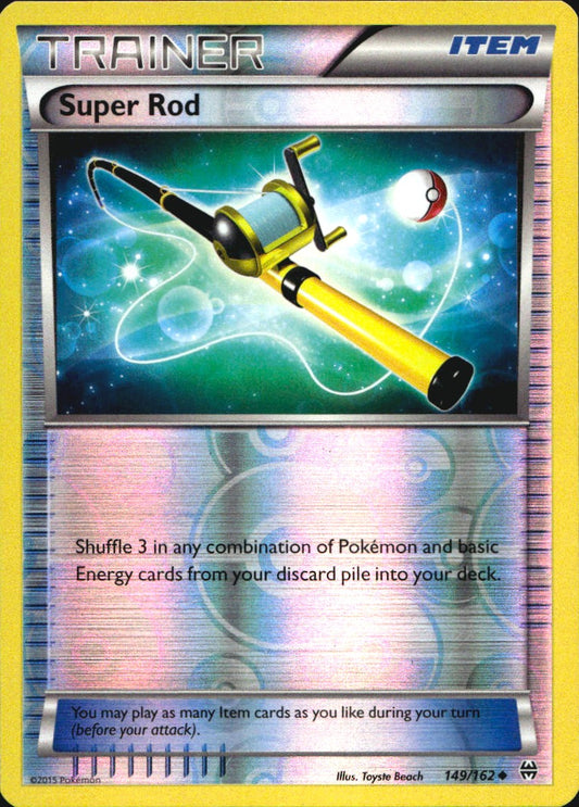 Super Rod 149/162 Uncommon BREAKthrough Pokemon Reverse Holo Near Mint